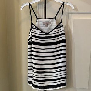 NWT Banana Republic Small White Black‎ Tank Top Blouse V-Neck Shirt Adjustable